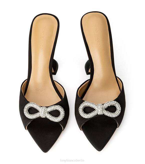 Bling Heels| de Tony Bianco Frauen Montana-Absätze schwarzer Satin 4624304